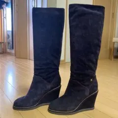 CHANEL シャネル　レザー　ロングブーツ38