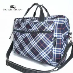 【3way】BURBERRYs 紺チェック柄 ナイロン ショルダー×リュック