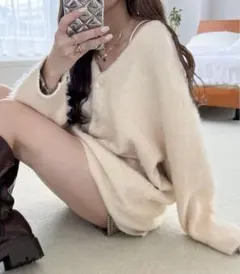 Heather カラーシャギーカーディガン