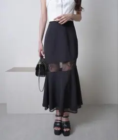 LIP SERVICE インナーショーパン付レース切替マーメイドスカートのサムネイル