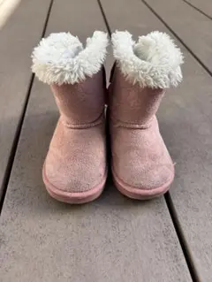 キッズブーツ　ピンクスエードリボン付き　子供靴　14センチ　ピンク