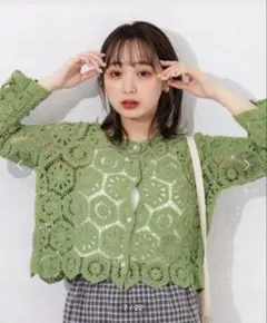 【nemne store】クロシェあみカーディガンのサムネイル