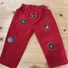 ミキハウス　ビンテージ　ズボン　ワッペン　レッド コーデュロイ パンツ