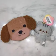 犬ポーチと猫ぬいぐるみセット