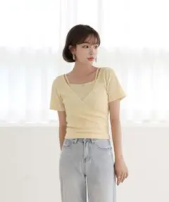 by muni:r フェミニンムード　キャミソール ラップTシャツセットのサムネイル