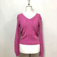 美品　人気カラー　人気ポロ・ラルフローレン ピンクセーター　ケーブルニット