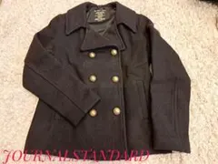 ジャーナルスタンダード Pコート 黒 レディース 無地 金ボタン