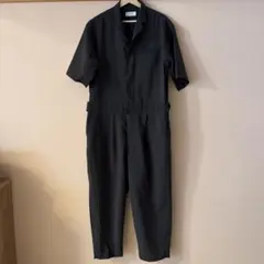 ADAM ET ROPÉ 黒 半袖つなぎ オーバーオール M