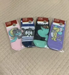 トムとジェリー 靴下 キャラクター くるぶしソックス 4足セット