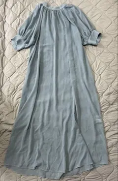 美品 stylemixer パフスリーブ ロングワンピース ライトブルー