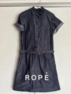 ROPÉ ロペ デニムシャツワンピース 半袖 ベルト付きのサムネイル