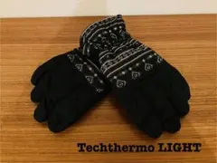 【未使用】Techthermo LIGHT 手袋 ブラック ノルディック柄