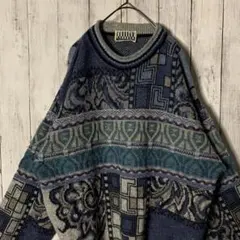 イタリア製 COLLEGE by Marcazzani 3Dデザインニット 総柄