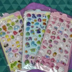 3枚　ドロップシール　ぷっくりシール