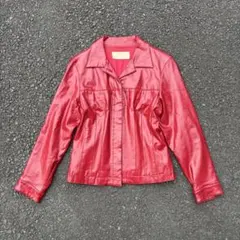 レザージャケット赤