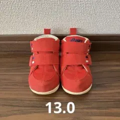 ASICS SUKU2アミュレファースト MS 13.0cm レッド／ホワイト