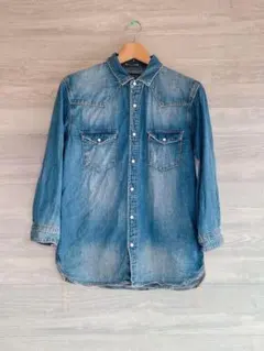 nano・univers 7分袖デニムシャツ