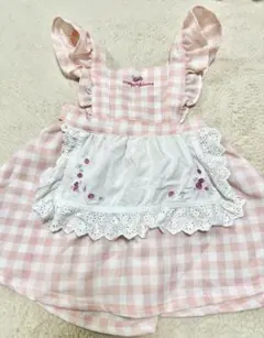 メゾピアノ　ジャンスカ　ワンピース　ギンガムチェック　ピンク