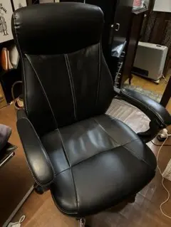 도쿄 픽업 한정!검은색 합성 가죽 사무용 의자