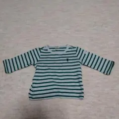 ベビー用　ミキハウス　70サイズ　ストライプ柄長袖シャツ