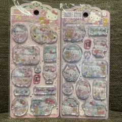 ①サンリオ　シャカシャカウォーターシール　ハローキティ　2枚セット