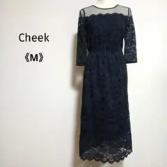 Cheek チーク フォーマルワンピース ドレス　総レース ネイビー 洗えるのサムネイル