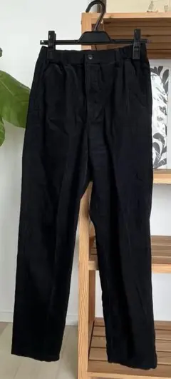 無印良品 黒 コーデュロイ ワイドパンツ メンズ