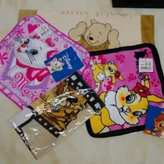 【セール】4枚ディズニーハンカチ&タオルセット