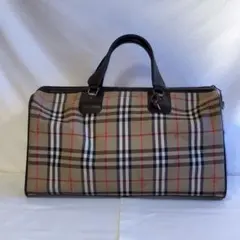 バーバリー ボストンバッグ ノバチェック シャドーホース