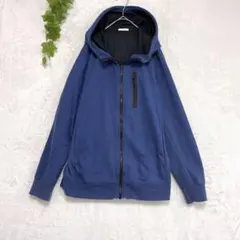 【82】 春 秋 冬 古着 M パーカー ダークブルー GU ジップアップ