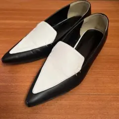 AZUL by moussy ポインテッドトゥ バイカラーローファー Lサイズ