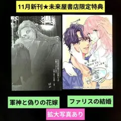 《11月新刊》軍神と偽りの花嫁／ファリスの結婚／未来屋書店限定イラストカード特典