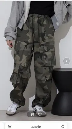 FUNALIVE.works迷彩柄前後ポケカーゴパンツ