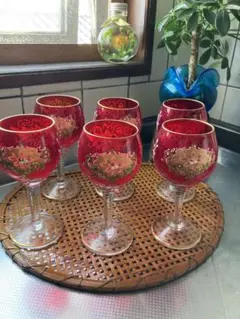 ベネチアングラス　ワイングラス 6客セット アンティーク 美品 ベネチアングラス ワイングラス 6客セット アンティーク 美品