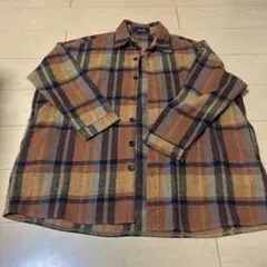 neos オーバーシルエット 起毛 チェック シャツジャケット　メンズ