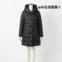 レリアン　フード付き ダウンコート ブラック 黒