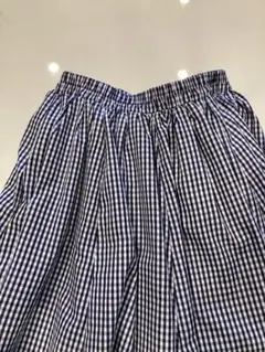 &.NOSTALGIA ギンガムチェックロングフレアスカート　ブルー　M