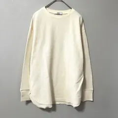 ◉relume　クルーネックワッフルTシャツ　長袖　アイボリー　F　無地のサムネイル