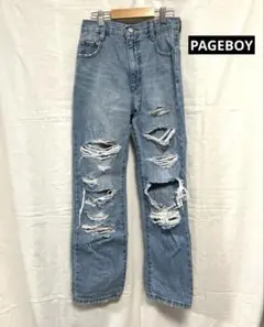 PAGEBOY ダメージデニム　サイズ:25S ブルー