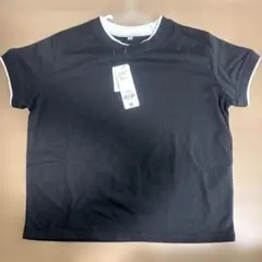 coca 新品 レイヤード風 半袖Tシャツ ブラック Sのサムネイル