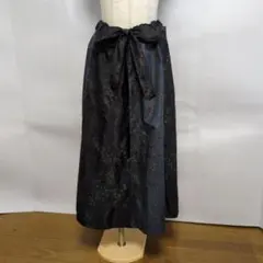 【着物リメイク】ロングフレアスカート　大島紬　レディース　ハンドメイド