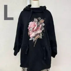 【希少・新品タグ付き】GU UNDERCOVER パーカー ローズ　黒 L