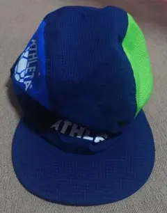 ATHLETA サッカー ジュニア 子供 キャップ ネイビー グリーン メッシュ