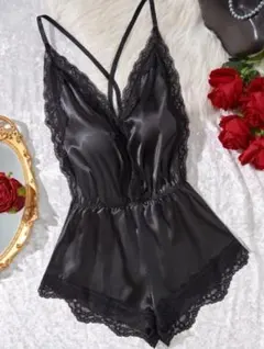 【匿名配送】ベビードール セクシーランジェリ　テディ　XL 黒のサムネイル