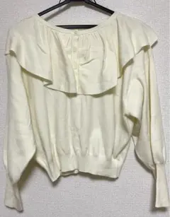 LOWRYSFARM アイボリー フリル長袖トップス F