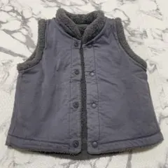 UNIQLO ベビーベスト 100cm グレー　リバーシブル