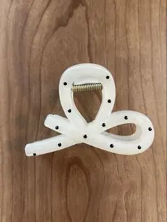 【新品】AneMone リボンドット　クリップ　ホワイト