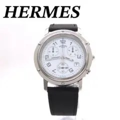 ☆極美品 CL1.910 エルメス クリッパー クロノ ホワイト 純正ベルト