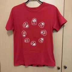 OJICO だるま柄 半袖Tシャツ レッド
