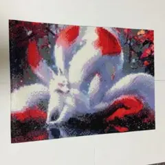 【送料無料】妖怪　九尾　ダイヤモンドアート完成品　縦25cm✕横35cm
